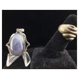 Sterling ring size 8 and pendant with iolite.