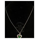 Sterling necklace with heart pendant. 10 in