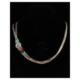 Sterling necklace with some turquoise and more