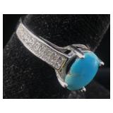 Sterling ring with turquoise size 9