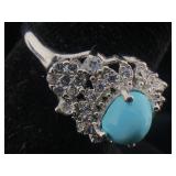 Sterling ring with turquoise size 8 1/4