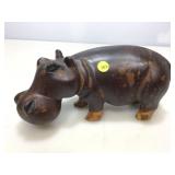 12x6 wood hippopotamus figure.