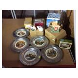 Bi-Centennial pewter and porcelain plates and