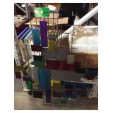 Metal geometric wall art 51 inches tall