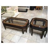 Matching Asian coffee table and side table