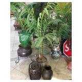 Ceramic plant pot w/metal pot and more, approx 4