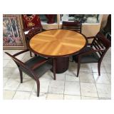 Round Conference table w/4 chairs, approx 4 ft