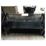 Glass top entertainment center, approx 3.5 ft