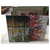 3 Prints of flowers/nature, one framed, approx 3