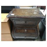 Wood side table w/3 drawers, approx 2 ft long