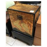 Asian chest w/stand and content, approx 2.5 ft