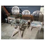 Pink patio set w/table and 4 chairs