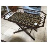 Metal End table w/zebra print