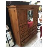 Solid wood armoire w/shelves and Brackets, approx