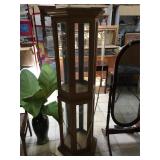 Skinny display cabinet w/glass shelves, approx 6