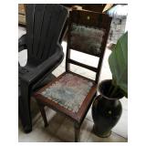 Vintage wood chair w/studded accents