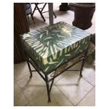 Wood chest w/metal stand, approx 1.5 ft long