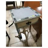 Wood side table w/glass accents