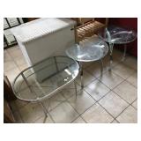 Matching coffee table and side tables w/glass