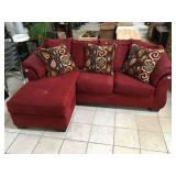 Red sectional, approx 7 ft long