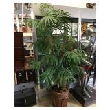 Prop plant w/wicker basket, approx 7 ft tall
