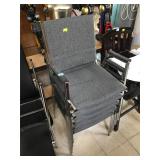 5 grey metal chairs