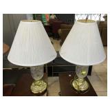 Pair of glass table top lamps