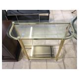 Small glass hall stand, approx 3 ft long