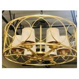 Gold Gilt Metal Chandelier from High-End Hotel -