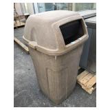 Double sided commercial outdoor trash can