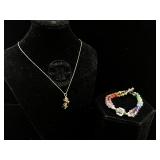 Sterling bracelet with colored stones and