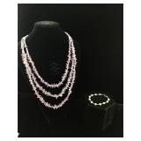 Sterling necklace with purple stones and