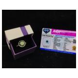 Green Diamond Ring with certificate