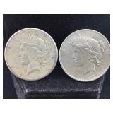 2- Silver Peace Dollars