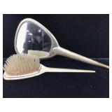 Sterling vanity Mirror and brush