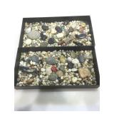 Assorted rocks and tumbled stones. Largest is 2.5