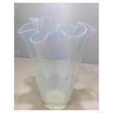 Large ruffle opalescent vase.