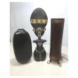 Lamp, tribal statue and more.