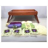 Craft Knitting lot and lap tray.