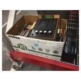 Assorted 8-tracks and cassette player