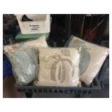 3 New Bee & Willow home Fall pillows (2 blue, 1