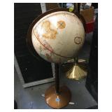 Globe on stand, approx 3 ft tall