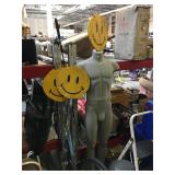Mannequin w/smile face head and more, approx 6 ft