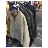 Assorted jackets different sizes, rack not incl.