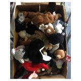 Box of Beanie babies and more
