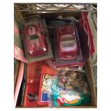 Box of assorted toys and more
