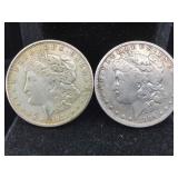 2-Silver Morgan Dollars