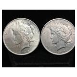 2-Silver Peace Dollars