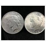 2-Silver Peace Dollars