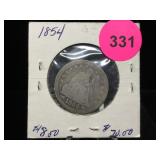1854 Seathed Liberty Silver quarter RARE DATE